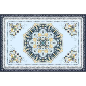 Beautiful Vintage Blue Quality Polyester Printed Pattern Traditional Area Rugs Floor Mat for Living Room Hall Office