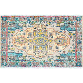 Patterned Area Rugs Traditional Floral Vintage Floor Mat Polyester for Bedroom Hall Office Living Room