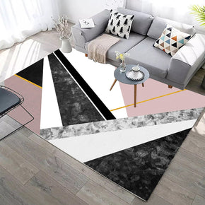 Modern Black White Geometric Contemporary Rugs for Living Room Dining Room Bedroom