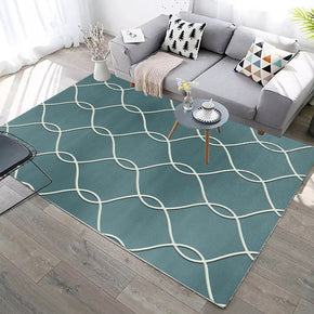 Green Simple Modern Geometric Contemporary Rugs for Living Room Dining Room Bedroom