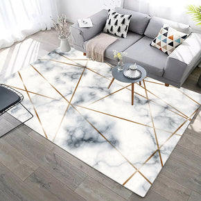 White Simple Modern Geometric Contemporary Rugs for Living Room Dining Room Bedroom