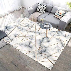 White Multi-line Simple Modern Geometric Contemporary Rugs for Living Room Dining Room Bedroom