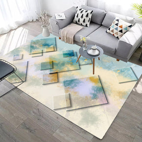 Splashed Three-dimensional Green Yellow Modern Geometric Contemporary Rugs for Living Room Dining Room Bedroom