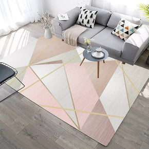 Quality Pink Modern Geometric Contemporary Rugs for Living Room Dining Room Bedroom