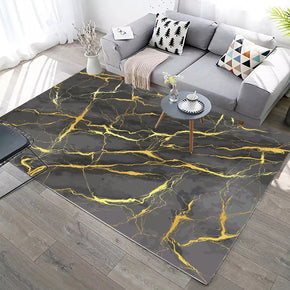Quality Black Modern Abstract Geometric Contemporary Rugs for Living Room Dining Room Bedroom