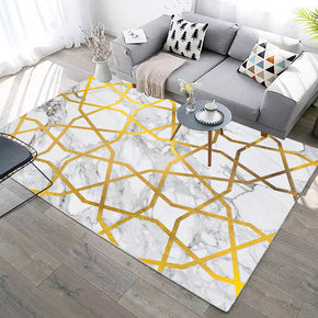 Pretty White Modern Abstract Geometric Contemporary Rugs for Living Room Dining Room Bedroom