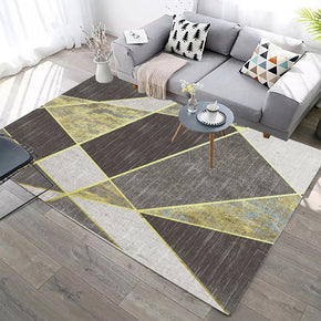 Modern Quality Black Abstract Geometric Contemporary Rugs for Living Room Dining Room Bedroom