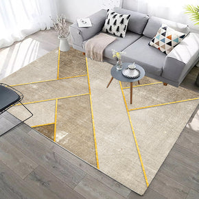 Modern Quality Brown Geometric Contemporary Rugs for Living Room Dining Room Bedroom
