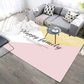 Quality Modern Pink Geometric Contemporary Rugs for Living Room Dining Room Bedroom