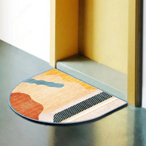 Simplicity Modern Patterned Irregular Shape Door Mat for Bathroom Entryway Kidsroom