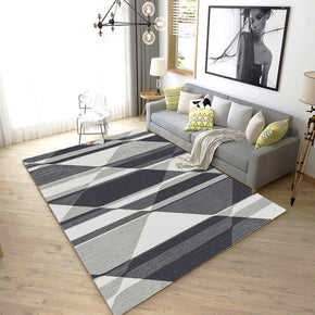 Black White Geometric Modern Contemporary Rugs for Living Room Dining Room Bedroom