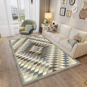 Grey 3D Lozenge Modern Geometric Contemporary Rugs for Living Room Dining Room Bedroom