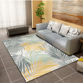 Simple Leaves Modern Geometric Contemporary Rugs for Living Room Dining Room Bedroom