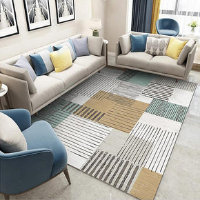 Simple Checkered Modern Geometric Contemporary Rugs for Living Room Dining Room Bedroom