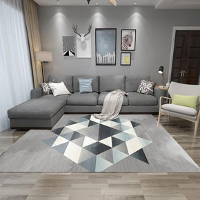 Lozenge Grey Simple Modern Geometric Contemporary Rugs for Living Room Dining Room Bedroom