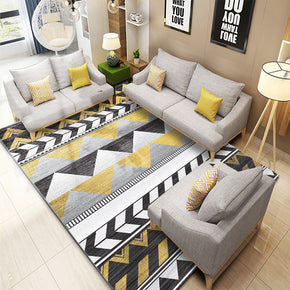 Yellow Moroccan Style Modern Geometric Contemporary Rugs for Living Room Dining Room Bedroom