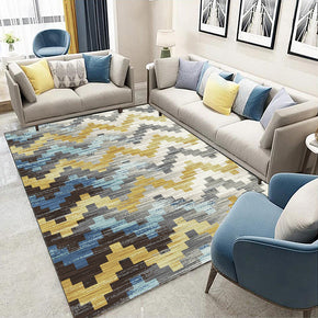 Rippled Colourful Modern Geometric Contemporary Rugs for Living Room Dining Room Bedroom