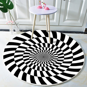 White Black Twisted Optical Illusions Rug for Living Dining Room Bedroom Kitchen Floor Rug