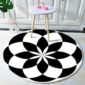 Pretty Printed Flower Pattern Three-dimensional Optical Illusions Round Area Rug for Living Dining Room Bedroom Kitchen Floor Rug