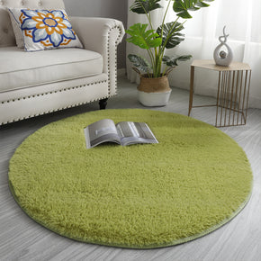Grass Green Round Soft Comfortable Plush Rugs Living Room Bedroom Kids Room Bedside Floor Rugs