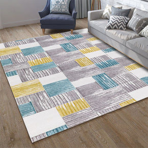 Simple Checkered Modern Geometric Contemporary Rugs for Living Room Dining Room Bedroom