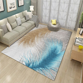 Quality Luxurious Feather Modern Rugs for Living Room Dining Room Bedroom