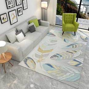 Colourful Beautiful Feather Modern Rugs for Living Room Dining Room Bedroom