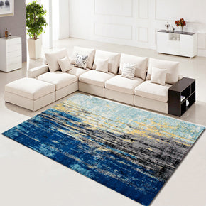 Blue Abstract Modern Area Rugs Floor Mat for Living Room Bedroom Office Hall
