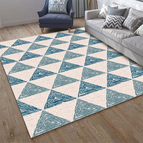 Blue Three-dimensional Triangle Pattern Modern Geometric Contemporary Rugs for Living Room Dining Room Bedroom