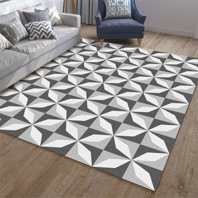 Black White Checkered Modern Geometric Contemporary Area Rugs Floor Mat for Living Room Bedroom Office Hall