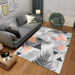 Black Printed Pattern Modern Geometric Contemporary Rugs for Living Room Bedroom Dining Room