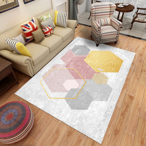 Hexagon Pattern Modern Geometric Contemporary Rugs for Living Room Bedroom Dining Room