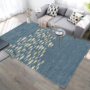 Fishes Pattern Modern Blue Rugs for Living Room Dining Room Bedroom