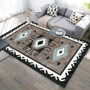 Grey Black Modern Geometric Contemporary Rugs for Living Room Dining Room Bedroom