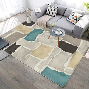 Ink Checkered Modern Geometric Contemporary Rugs for Living Room Dining Room Bedroom