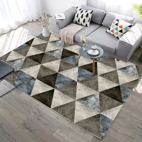 Diamond Shape Black Grey Modern Geometric Rugs for Living Room Dining Room Bedroom