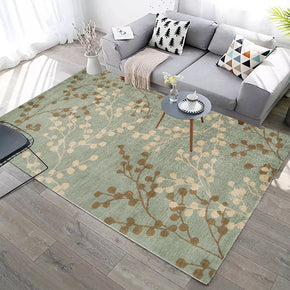 Green Printed Pattern Modern Plain Rugs for Living Room Dining Room Bedroom