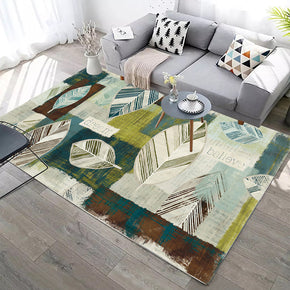 Leaves Pattern Ink Abstract Modern Rugs for Living Room Dining Room Bedroom