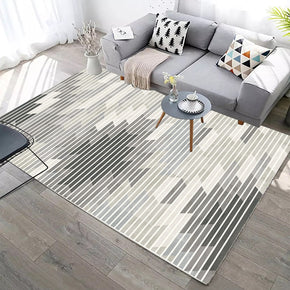 Quality Grey Lines Modern Geometric Contemporary Rugs for Living Room Dining Room Bedroom