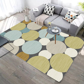 Beautiful Modern Plain Colourful Circle Geometric Contemporary Rugs for Living Room Dining Room Bedroom