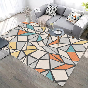 Irregular Multi-Coloured Pattern Modern Geometric Contemporary Rugs for Living Room Dining Room Bedroom