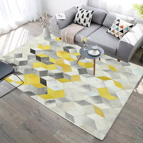 Warm Colour Yellow Grey Patterned Modern Geometric for Living Room Dining Room Bedroom
