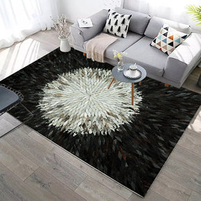 Diamond Shape Black White Striped Modern Contemporary Geometric Rugs for Living Room Dining Room Bedroom Hall