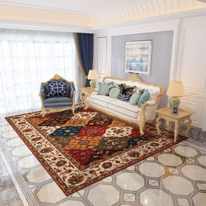 Geometric Floral Pattern Traditional Floor Carpet Area Rugs Vintage Polyester for Office Bedroom Hall Living Room