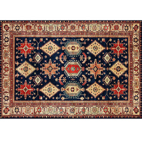 Vintage Polyester Geometric Floral Pattern Traditional Floor Carpet Area Rugs for Office Bedroom Hall Living Room