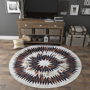 Round Three-dimensional Diamond Shape Pattern Modern Rug for Living Room Bedroom Kitchen Hall