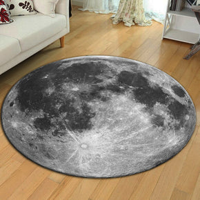 Quality Grey Modern Round Rug for Living Room Bedroom Kitchen Hall