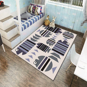 Geometry Fish Modern Patterned Area Rugs Polyester Carpets for Living Room Dining Room Bedroom Kidsroom