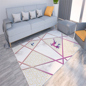 Geometry Stripe Simple Modern Patterned Area Rugs Polyester Carpets for Living Room Dining Room Bedroom Hall