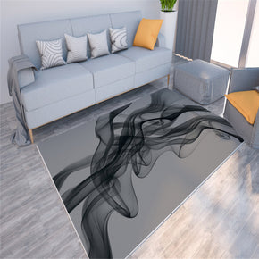 Modern Splash ink Black Patterned Area Rugs Polyester Carpets for Hall Living Room Dining Room Bedroom